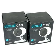 Pack of 2 Sealed Amazon Cloud Cam Indoor Security Cameras - White