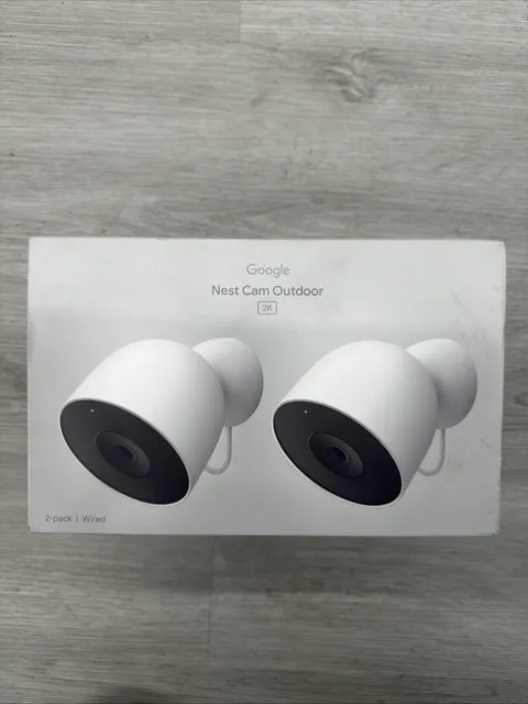 Google Nest Cam Outdoor wired, 2nd gen 2K Video and Gemini  2Pack Snow