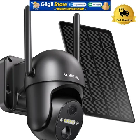 Solar Powered 360° Security Camera with Two-Way Talk & PIR Motion Detection