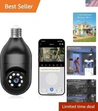 High-Tech Light Socket Security Camera: 2K Video, Adjustable & Cloud Storage