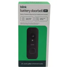 Blink Battery Doorbell 2K+ Wireless 2K Video Night Vision Alexa Smart Black