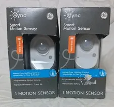 GE Cync Smart Motion Sensor Wire Free White New Flexible Mounting Hands Free (2)