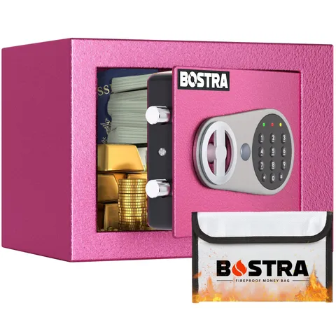 Fireproof Safe Box with Sensor Light & Fireproof Bag, Money Safe Box with Dig...