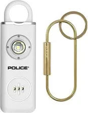 Police 130dB Personal Safety Alarm Keychain Rechargeable LED SOS Emergency White