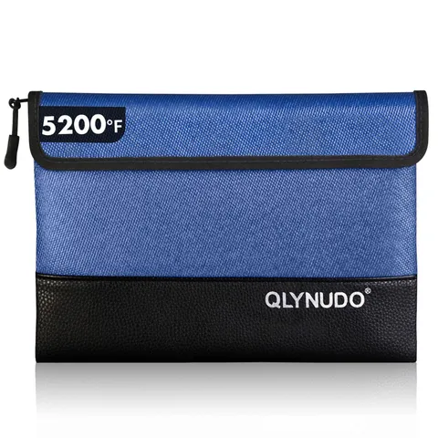 5200 Fireproof Money Bag Cash Pouch Waterproof Zipper Document 11x7.7 Inch