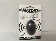 New Mayday Mini Loud Alarm Self Defense Personal Emergency LED Keyring Black