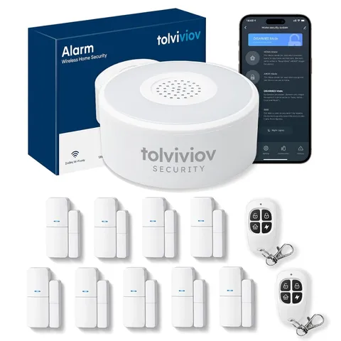 12 Piece Wireless Home Security Alarm Kit with 120dB Door Sensors WiFi System