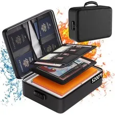 Versatile Fireproof & Waterproof 5200°F File Box with 8 Compartments & Lock