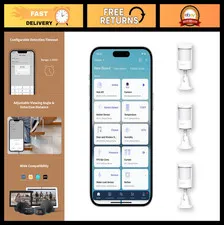 Zigbee 3.0 Motion Sensor 3 Pack - 5-Year Battery, 150° Detection, Smart Home Aut