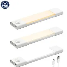 3 Pack LED Motion Sensor Closet Lights Rechargeable Dimmable 8 inch