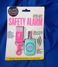 Blingsting Essentials 125 dB Personal Attack Alarm Keyring Lanyard LED Pink/Blue