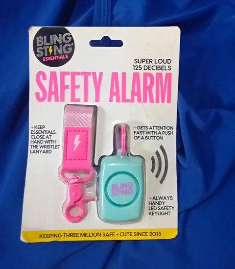 Blingsting Essentials 125 dB Personal Attack Alarm Keyring Lanyard LED Pink/Blue
