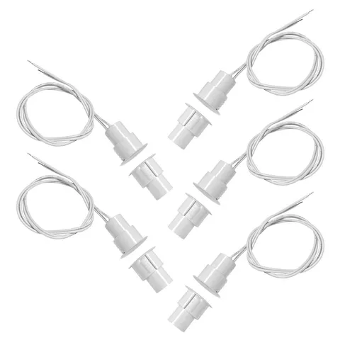 5 Sets Flush Mounted 3/4" Door Magnetic Contacts Alarm Switch NC (White)