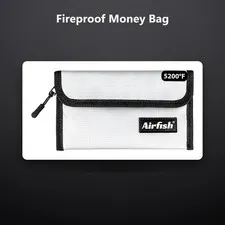 Fireproof Money Bag, 5 x 8 inches Fireproof Wallet, Waterproof Cash Bag with ...