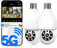 Light Bulb Security Camera, 5G&2.4Ghz Wifi Light Bulb Cameras Wireless Outdoor I