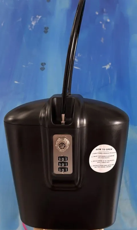 SAFEGO Portable Indoor/Outdoor Lock Box Safe with Key & Combination Access Black