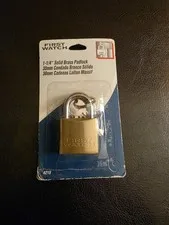 First Watch 1-1/4" Solid Brass Hardened Steel Padlock 4215 Double-Locking 6mm