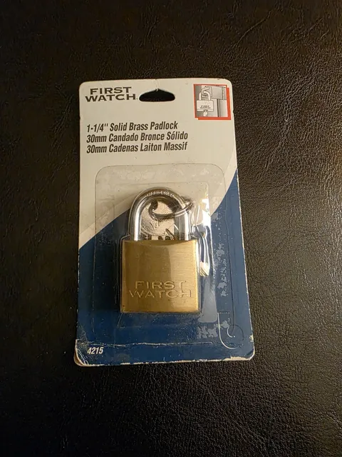 First Watch 1-1/4" Solid Brass Hardened Steel Padlock 4215 Double-Locking 6mm