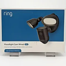 Ring Floodlight Cam Wired Pro Black Hardwired 3D Motion Security Camera BRANDNEW