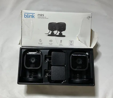 2 Pack Blink Mini 1080p WiFi Security Camera (Open Box, DAMAGED BOX) G9