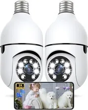 Light Bulb Security Camera Outdoor, 2K 5GHz & 2.4GHz WiFi Bulb...