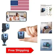 Compact 4K Indoor Camera - Remote Viewing, Motion Detection & 100-Day Battery