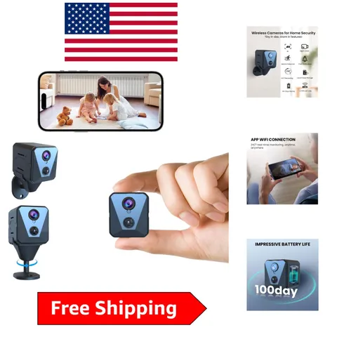 Compact 4K Indoor Camera - Remote Viewing, Motion Detection & 100-Day Battery
