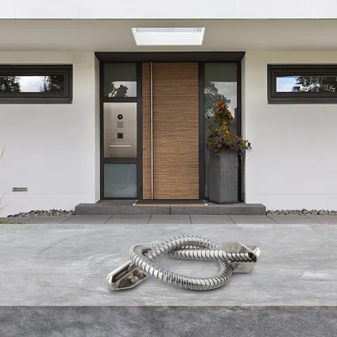 Robust Stainless Steel Door Loop Cable Protector for Security Installations