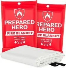 Emergency Fire Blanket, Kitchen & Home, 39 x 39 in, 2 Pack