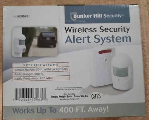 Bunker Hill wireless security alert system Item 93068 includes WP outdoor sensor