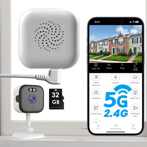 Vebiliki 2K Window Camera 32GB Card Dual Band WiFi Indoor Security Camera