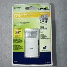NEW Leviton Decora IPS02 Motion Sensor Auto-On Electrical LED CFL Switch White