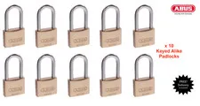 ABUS Padlocks-x 10 KEYED ALIKE Abus Padlock-Free Postage -65/40HB40