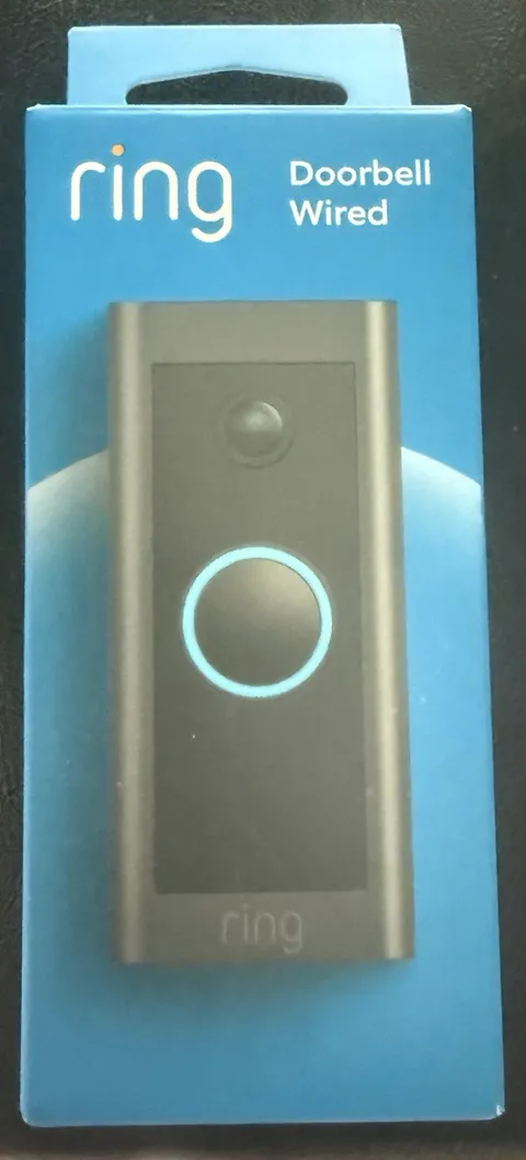 Sealed Ring Wired Doorbell New In Box Black  Camera