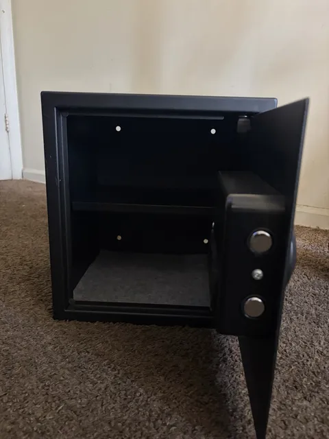 Black Metal Safe Digital & Key Lock Adjustable Shelves for Valuables Money