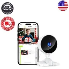 1080p Indoor Security Camera with Night Vision & Two-Way Audio for Safety