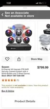 Swann Wired 8-Channel 4K 2TB NVR Security System 6-Cam Night Vision I/O