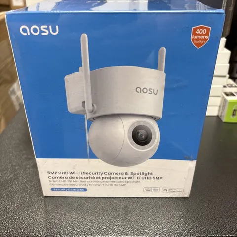 AOSU 5MP UHD Wi-Fi Security Camera Spotlight 400 Lumens Alexa Google Home Alexa