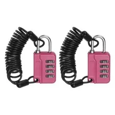 2 Pcs Combination Lock 4 Digit Locker Locks for Luggage Gym File Cabinet Peach