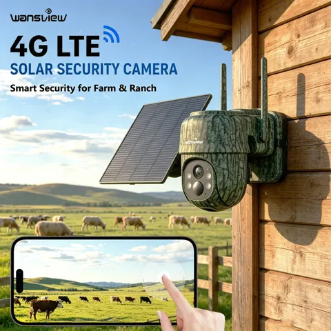 Wansview 4G LTE Cellular Solar Security Camera Wireless Outdoor 360° PTZ NO WiFi