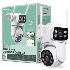 Merkury Smart Outdoor Security Camera 1080p - Dual Lens Pan-Tilt (MI-CW084-199W)