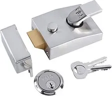 Yale P-89-CH-CH-60 Deadlocking Nightlatch, 60 mm Backset, Chrome Finish, High Se
