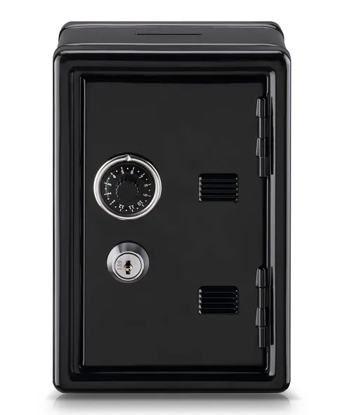 Mini Money Safe and Cash Lock Box, 4.6"x 4.2"x 6.9" Black