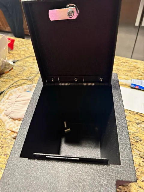 Black Metal Small Drop Slot Safe, Combination Lock, Surface Mount, Textured