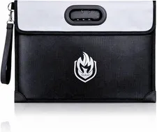 Fireproof Document Bag with Lock, Waterproof Money Pouch, 10 Layers