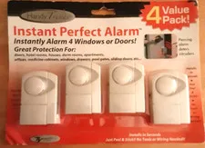 Handy Trends Instant Perfect Alarm 4 Pack for Doors Windows Peel & Stick 90 dB