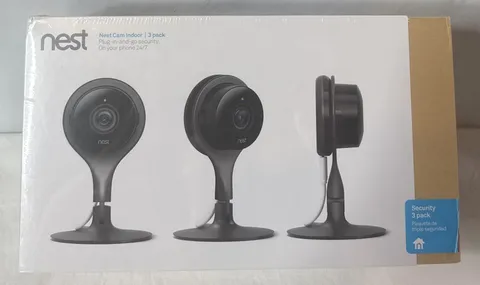 Google Nest Cam Indoor Smart Security Camera 3 Pack NC1104US NEW & Sealed