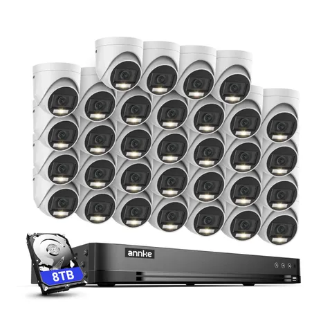 ANNKE 32CH 3K Lite DVR 5MP AI Color Night Security Camera System Audio Recording