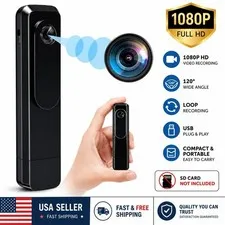 1080P Mini Body Camera USB Plug & Play 120° Wide Angle Loop Recording Portable