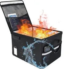 File Box With Lock 5200°F With Heat Insulated, Large Fireproof Box File Storage